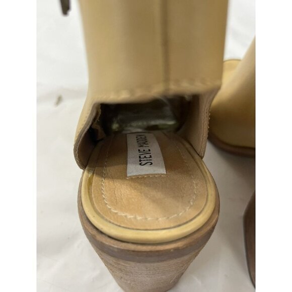 Steve Madden TERRAA Open Toe Booties Natural Leather Size 9.5 - Picture 6 of 15